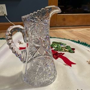 Pristine American brilliant clear cut crystal piece in a water pitcher piece Vtg